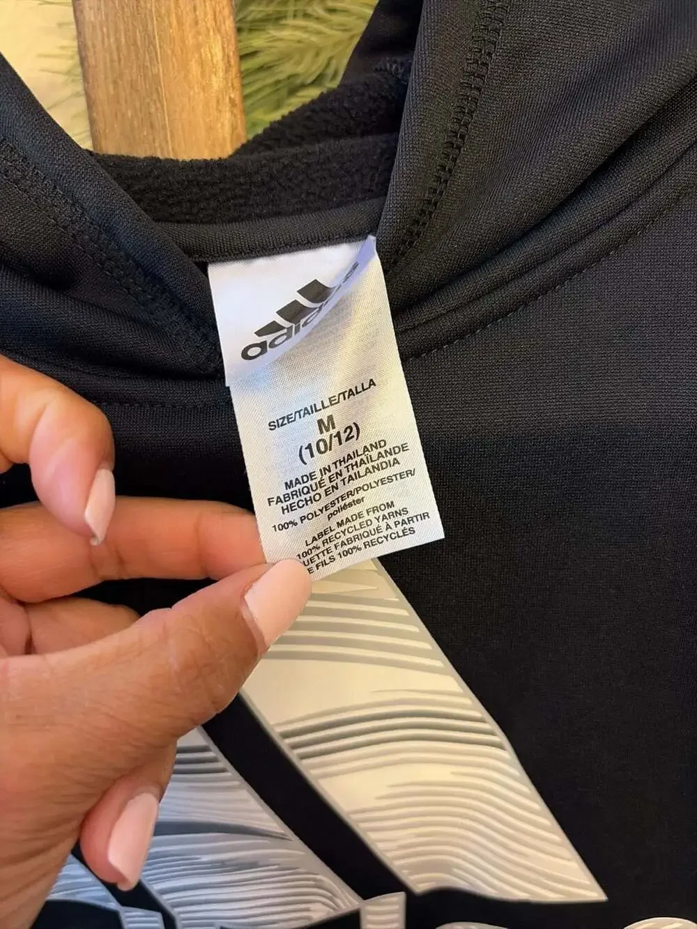 Adidas Youth Tech Fleece Graphic Logo Pullover Hoodie Black Size M (10/12)